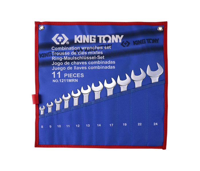 KING TONY zestaw kluczy płasko-oczkowych 11cz. 8 - 24mm 1211MRN