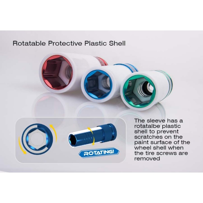 KING TONY zestaw nasadek udarowych do felg aluminiowych 1/2'' 3cz. 6-kąt. 17, 19, 21mm 4405MX