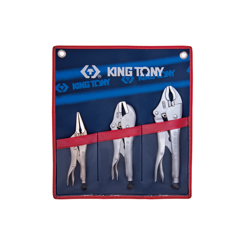 KING TONY zestaw kluczy nastawnych MORS w futerale 3szt. / 42503PR