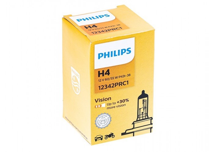 PHILIPS żarówka H4 12V 60 / 55 W PX26D VISION +30%