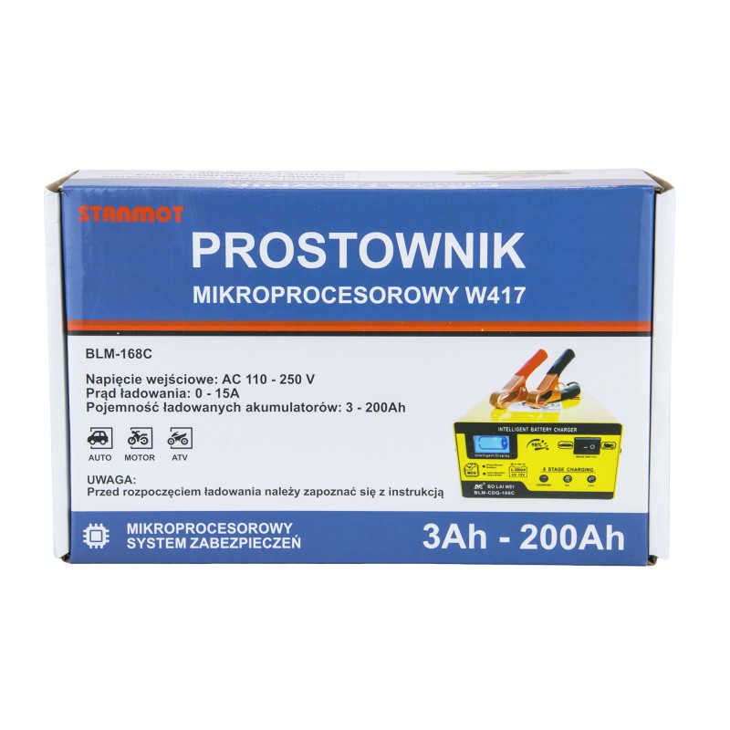 Prostownik mikroprocesorowy 6V/12V 15A STANMOT