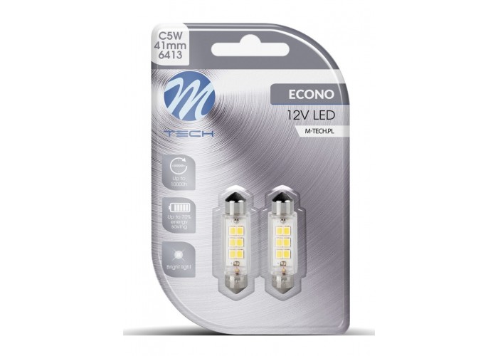 BLISTER 2x M-TECH ECONO LB091W - C5W 41mm 6xSMD2835 WHITE