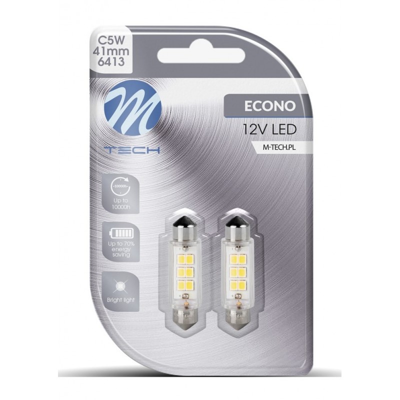 BLISTER 2x M-TECH ECONO LB091W - C5W 41mm 6xSMD2835 WHITE