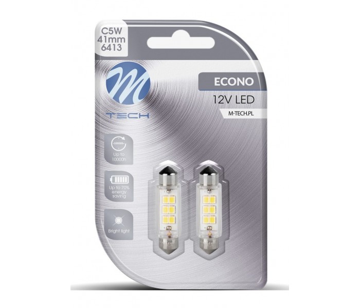 BLISTER 2x M-TECH ECONO LB091W - C5W 41mm 6xSMD2835 WHITE