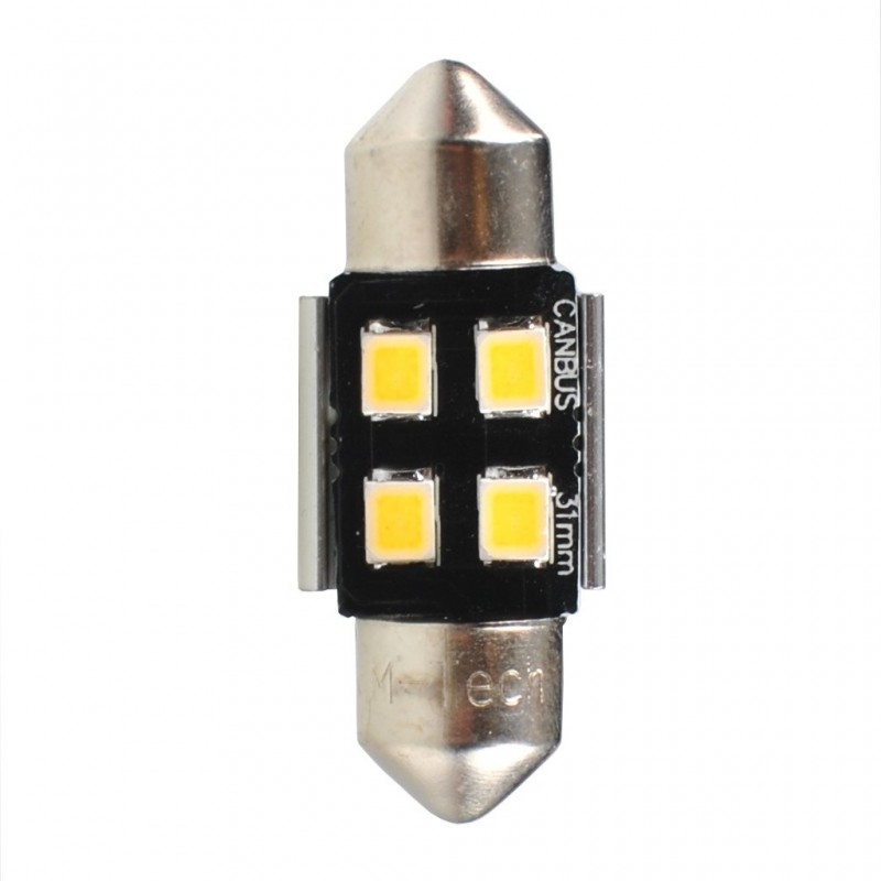 BLISTER M-TECH PREMIUM LB345W - C5W 31mm 12V 4xSMD2835 LED CANBUS WHITE