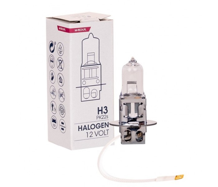 Żarówka halogenowa M-TECH H3 12V 55W PK22s