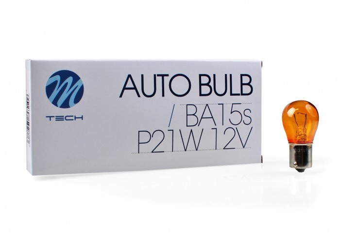 Żarówka M-TECH S25 12V 21W BA15S AMBER