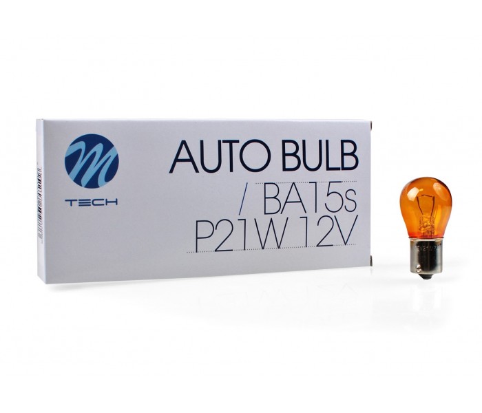 Żarówka M-TECH S25 12V 21W BA15S AMBER