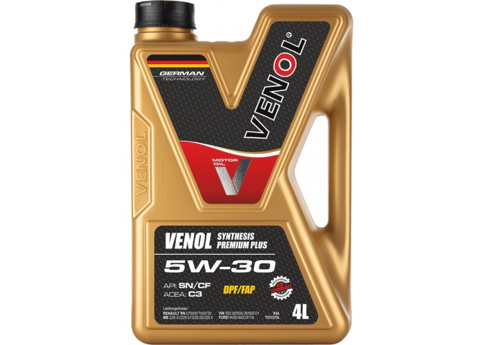 Venol Synthesis Premium Plus SN CF 5W30 C3 4L Fiat PSA Ford