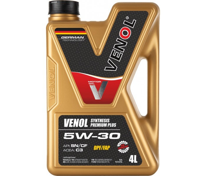 Venol Synthesis Premium Plus SN CF 5W30 C3 4L Fiat PSA Ford