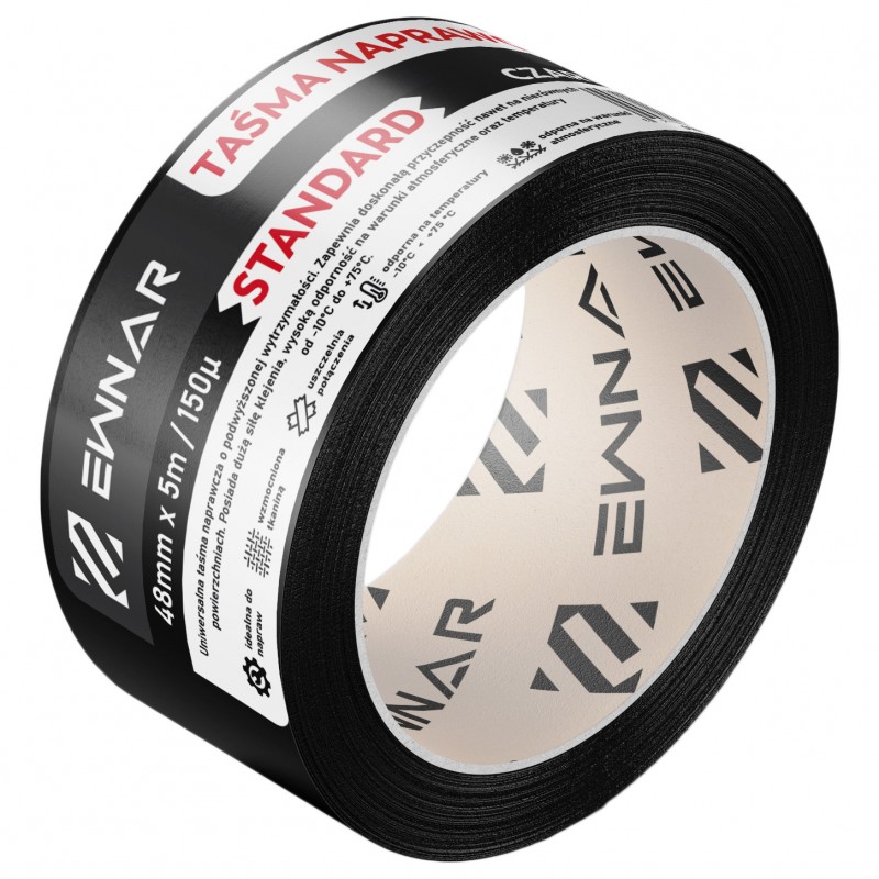 Taśma naprawcza EWNAR 48mm x 5m STANDARD Duct Tape czarna