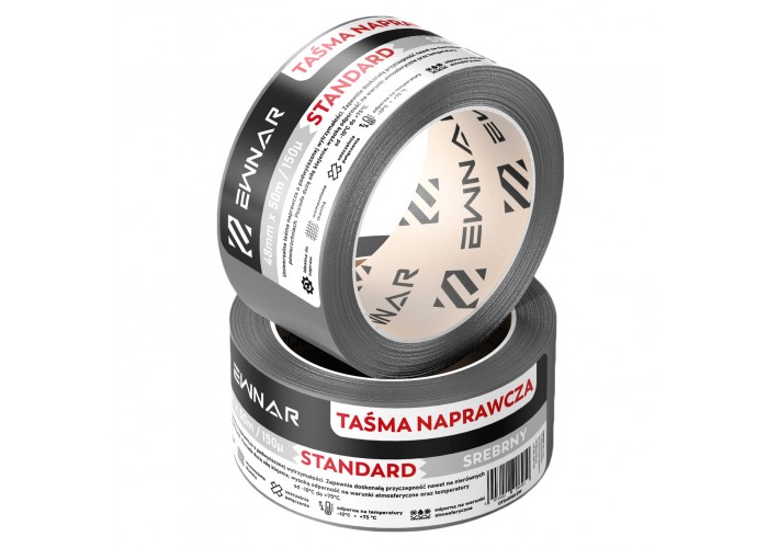 Taśma naprawcza EWNAR 48mm x 50m STANDARD Duct Tape srebrna