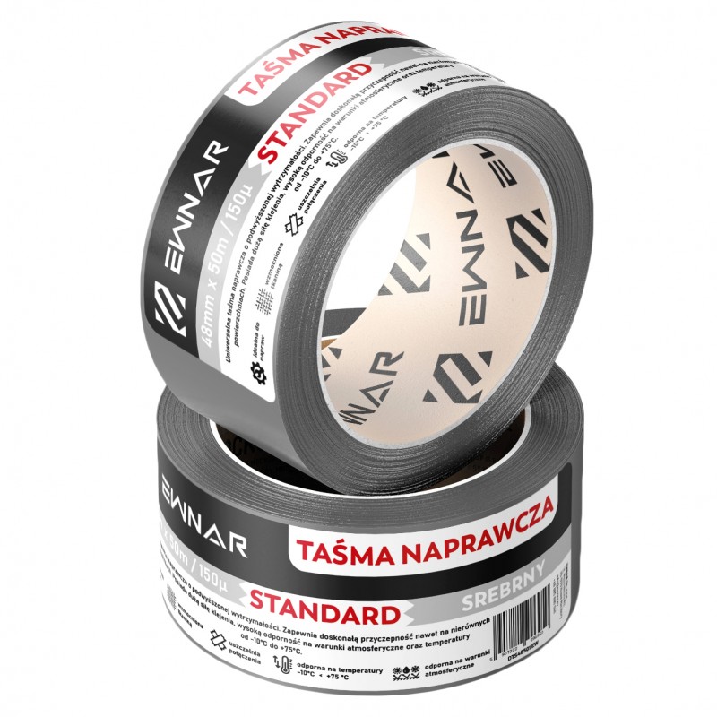 Taśma naprawcza EWNAR 48mm x 50m STANDARD Duct Tape srebrna