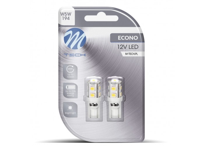 M-TECH ECONO LB018W zestaw W5W 2szt. 9xLED białe