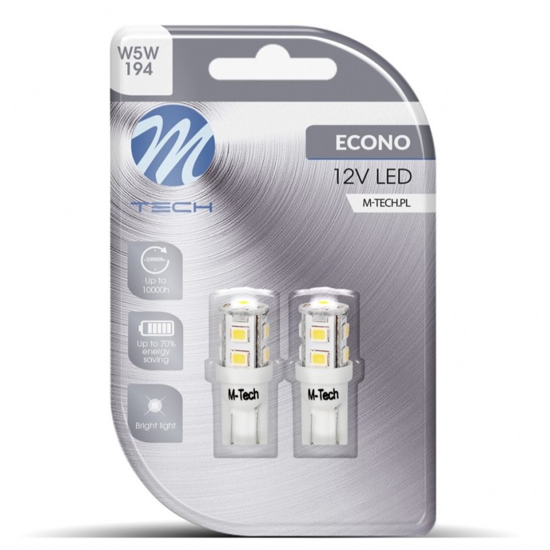 M-TECH ECONO LB018W zestaw W5W 2szt. 9xLED białe