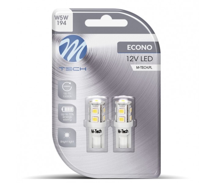 M-TECH ECONO LB018W zestaw W5W 2szt. 9xLED białe