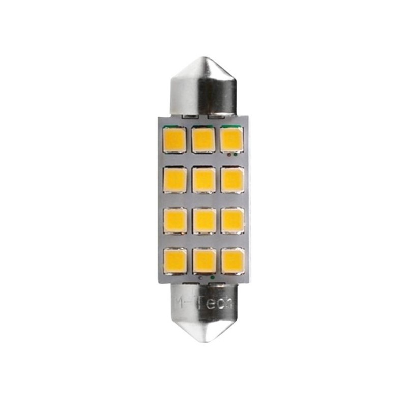 M-TECH ECONO LB030 Żarówka C5W 41mm 2szt.12xLED białe