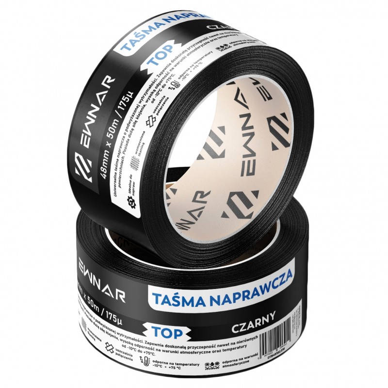 Taśma naprawcza EWNAR 48mm x 50m TOP Duct Tape czarna