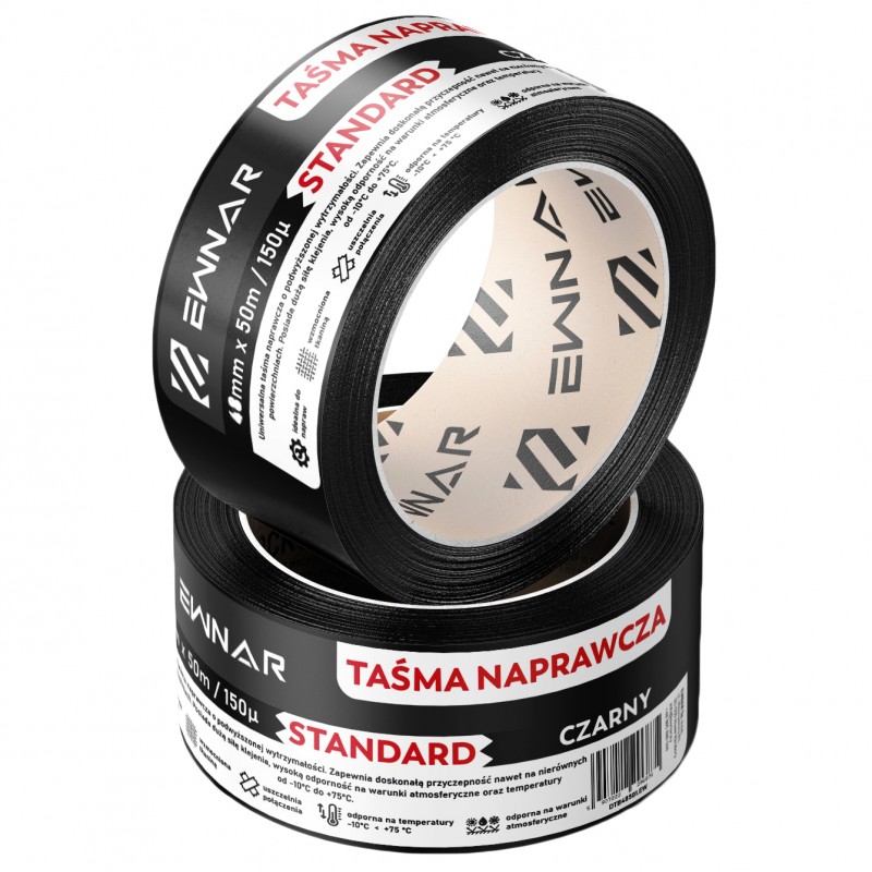 Taśma naprawcza EWNAR 48mm x 50m STANDARD Duct Tape czarna