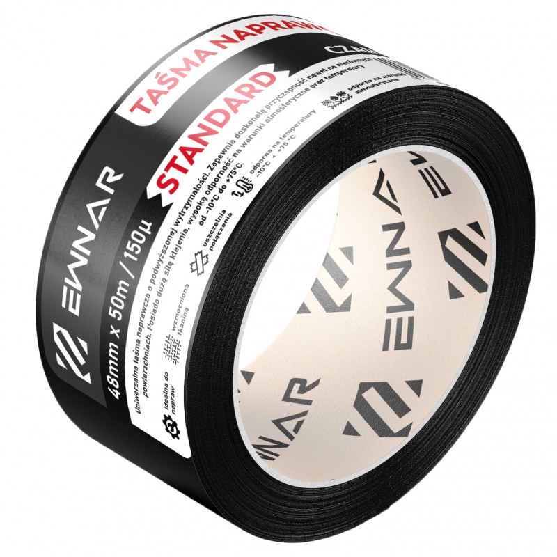 Taśma naprawcza EWNAR 48mm x 50m STANDARD Duct Tape czarna