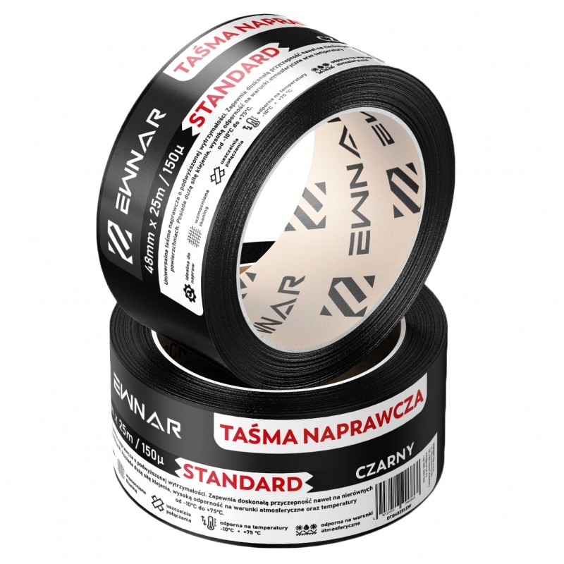 Taśma naprawcza EWNAR 48mm x 25m Standard Duct Tape Czarna