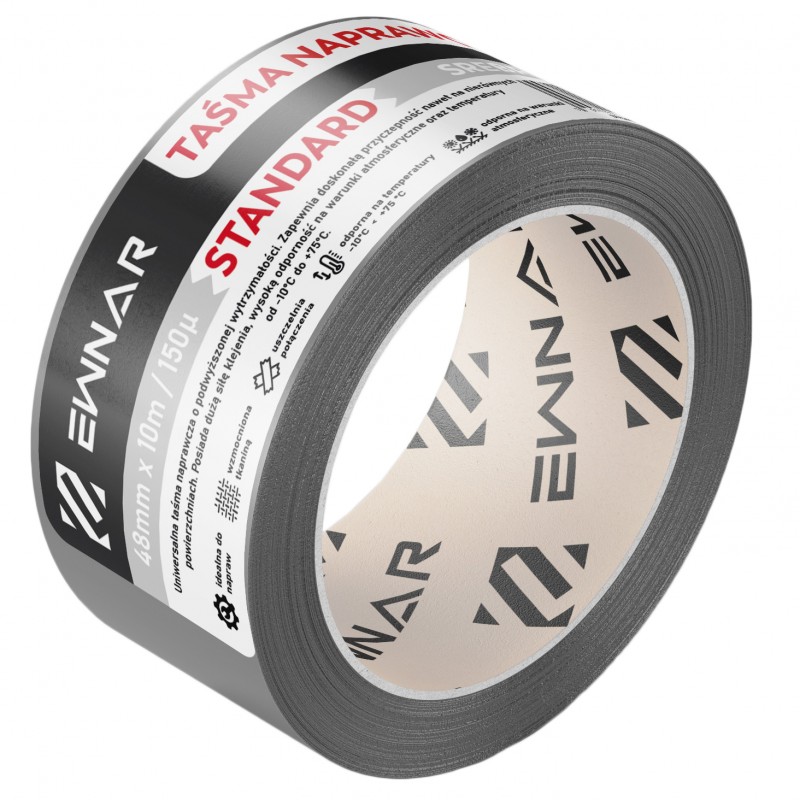 TAŚMA NAPRAWCZA - 48mm x 10m - DUCT TAPE SILVER STANDARD EW101 (36szt. ktn)