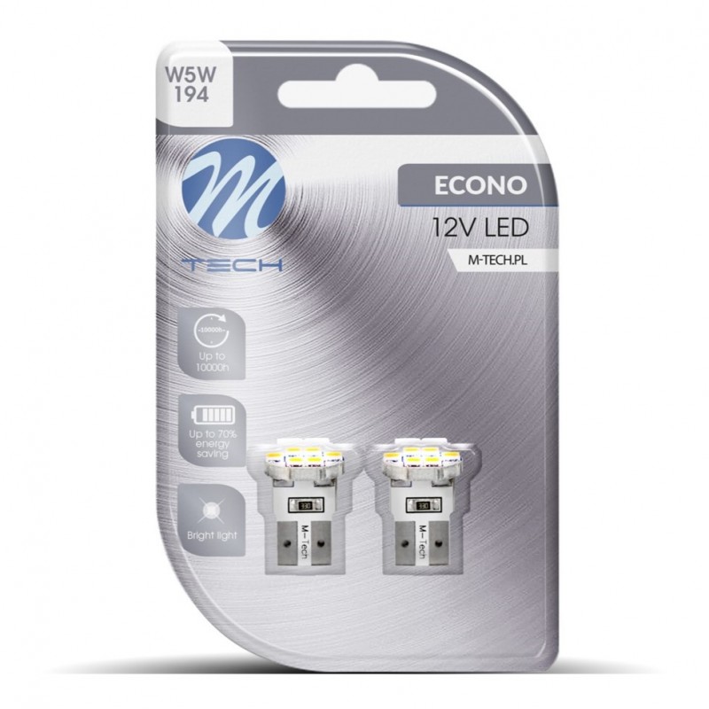 M-TECH ECONO LB079W Żarówka W5W 2szt. 6xLED białe