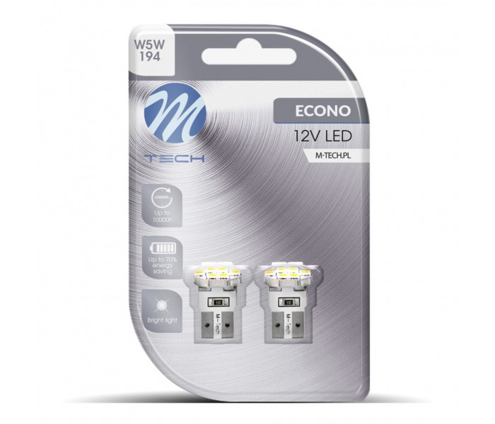 M-TECH ECONO LB079W Żarówka W5W 2szt. 6xLED białe