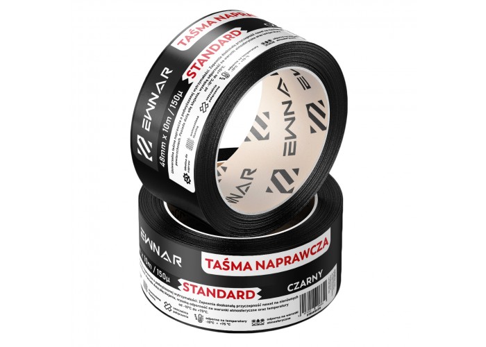 TAŚMA NAPRAWCZA - 48mm x 10m - DUCT TAPE BLACK STANDARD EW101 (36szt. ktn)