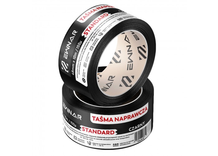 Taśma naprawcza EWNAR 48mm x 10m STANDARD Duct Tape czarna