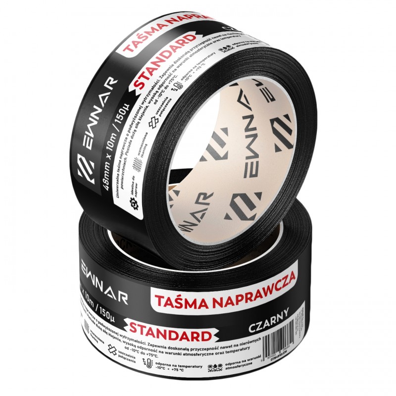 TAŚMA NAPRAWCZA - 48mm x 10m - DUCT TAPE BLACK STANDARD EW101 (36szt. ktn)