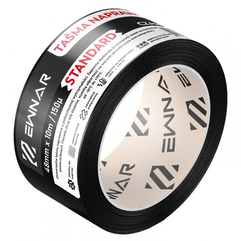 TAŚMA NAPRAWCZA - 48mm x 10m - DUCT TAPE BLACK STANDARD EW101 (36szt. ktn)