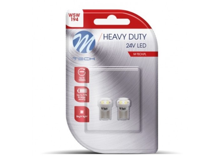 M-TECH Heavy Duty LB917W Żarówka W5W 2szt. 4xLED białe TIR