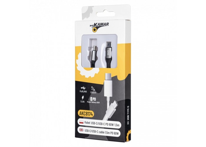 Kabel USB-C/USB-C PD 60W KAMAR 1,5m