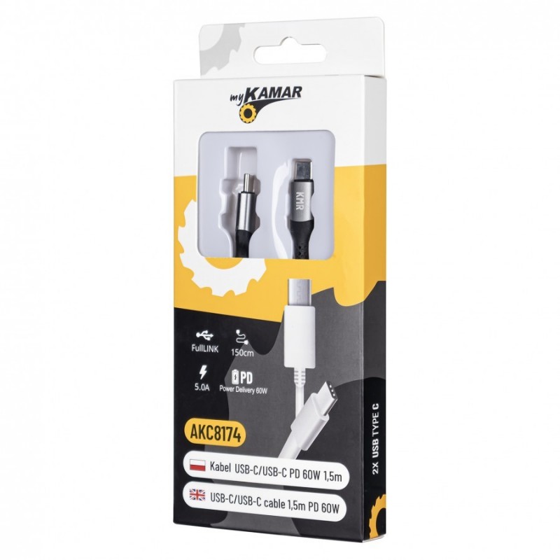Kabel USB-C/USB-C PD 60W KAMAR 1,5m