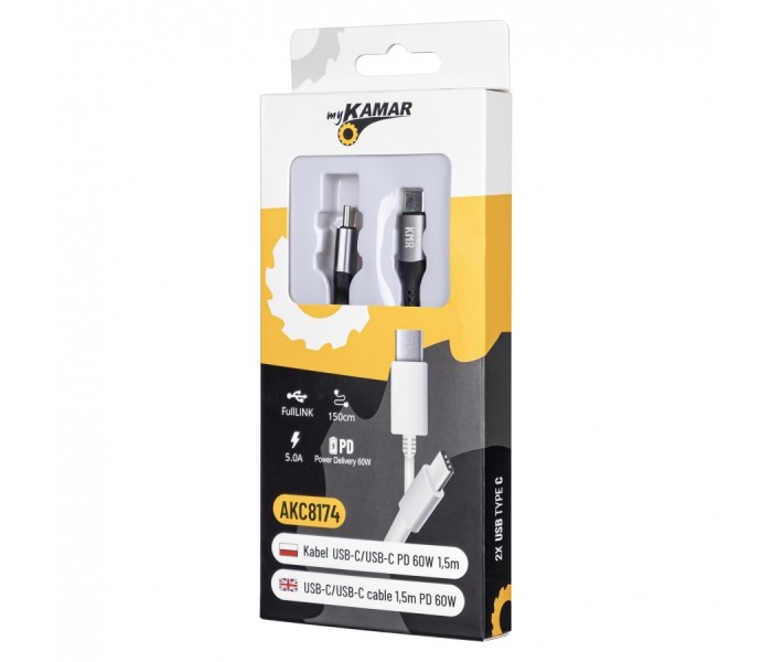 Kabel USB-C/USB-C PD 60W KAMAR 1,5m