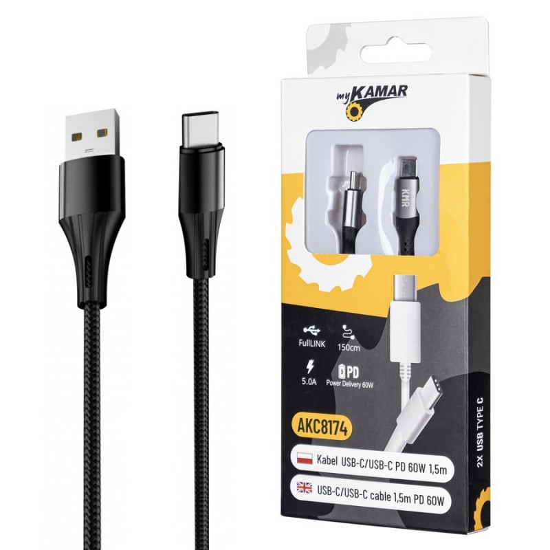 Kabel USB-C/USB-C PD 60W KAMAR 1,5m