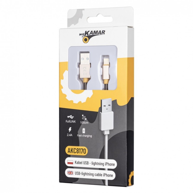 KABEL USB - LIGHTING IPHONE 2.4A - 1m
