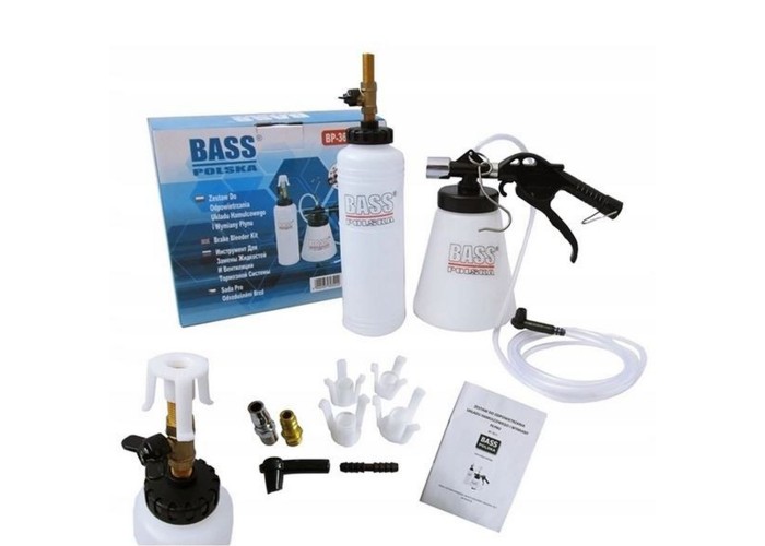 Urządzenie do Odpowietrzania i Wymiany Płynu Hamulcowego Bass Polska – 0,75 l, 90–120 PSI