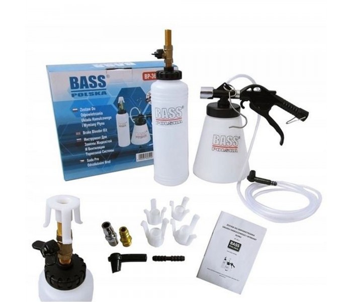 Urządzenie do Odpowietrzania i Wymiany Płynu Hamulcowego Bass Polska – 0,75 l, 90–120 PSI