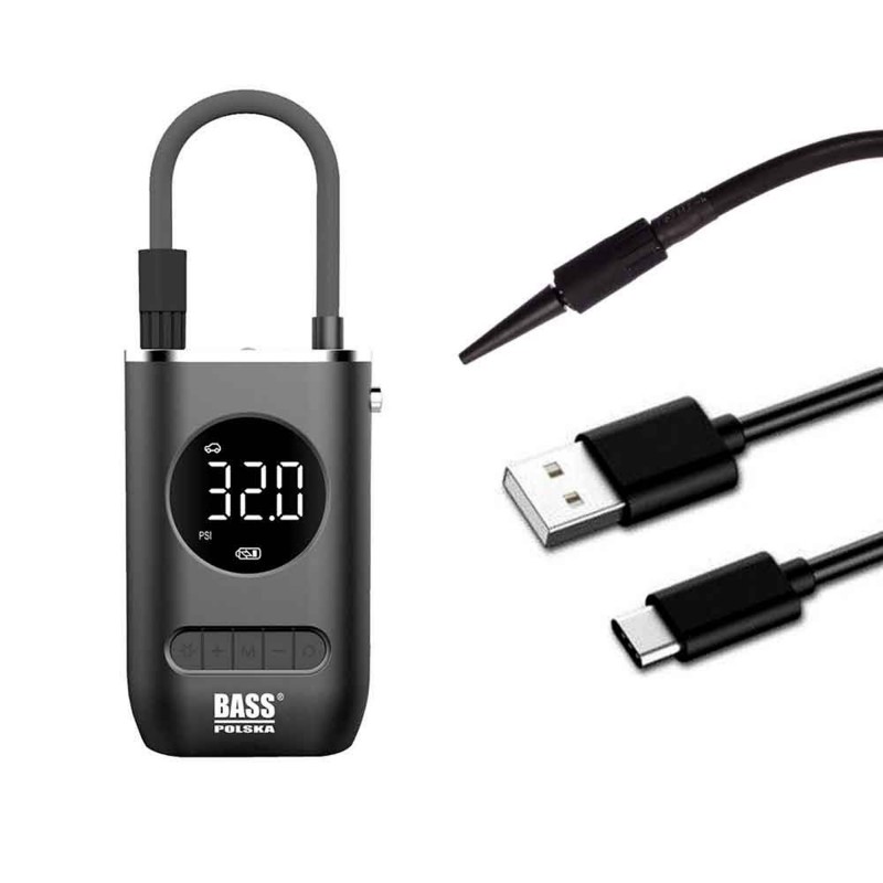 Przenośna pompka do opon rowerowych i samochodowych – mini kompresor z LED