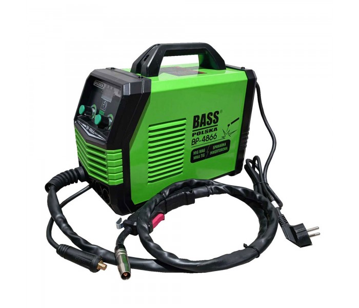 Spawarka inwertorowa 4 w 1 Bass Polska BP-4866 – MIG/MAG, MMA, TIG, FCAW
