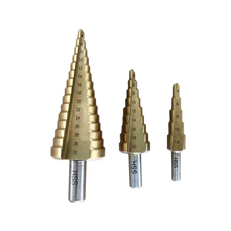 Wiertła stopniowe stożkowe do metalu 4–32 mm, 3 szt. – Bass Polska BP-1643
