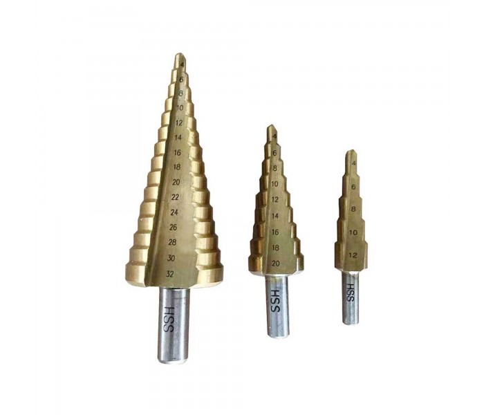 Wiertła stopniowe stożkowe do metalu 4–32 mm, 3 szt. – Bass Polska BP-1643