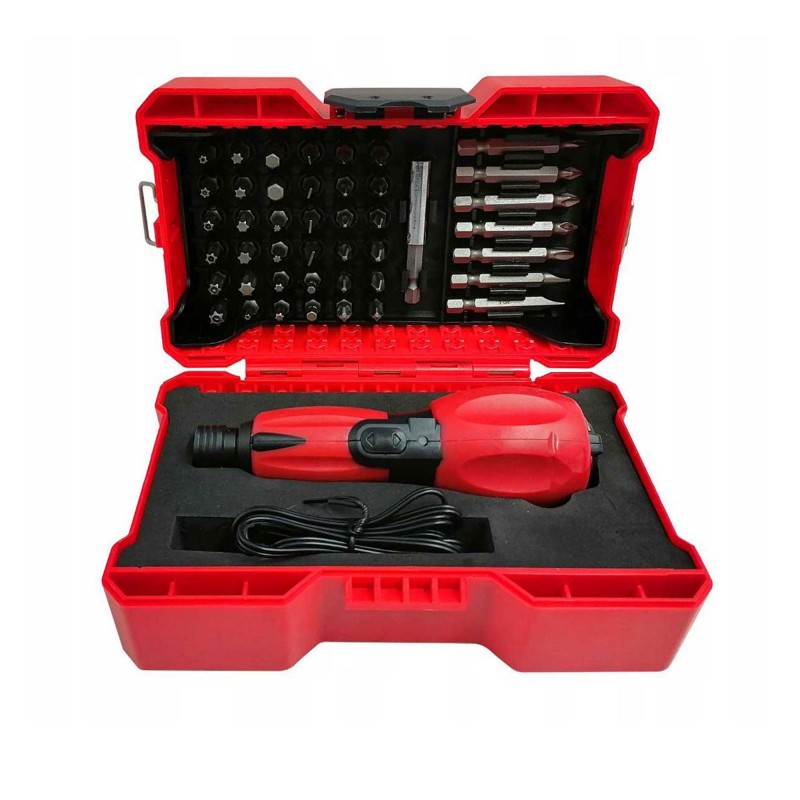 Elektryczny wkrętak akumulatorowy 3,6 V z zestawem 45 bitów – Bass Polska 5223