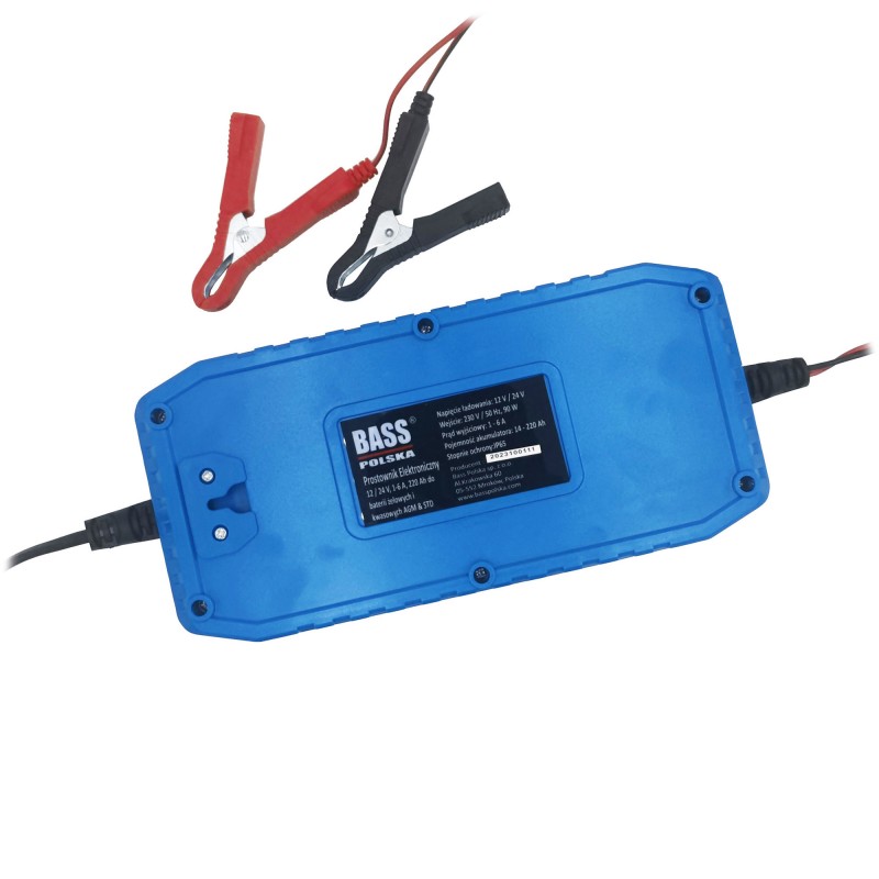 Elektroniczny prostownik 6/12 V 1–6 A do 220 Ah – Bass Polska 6714