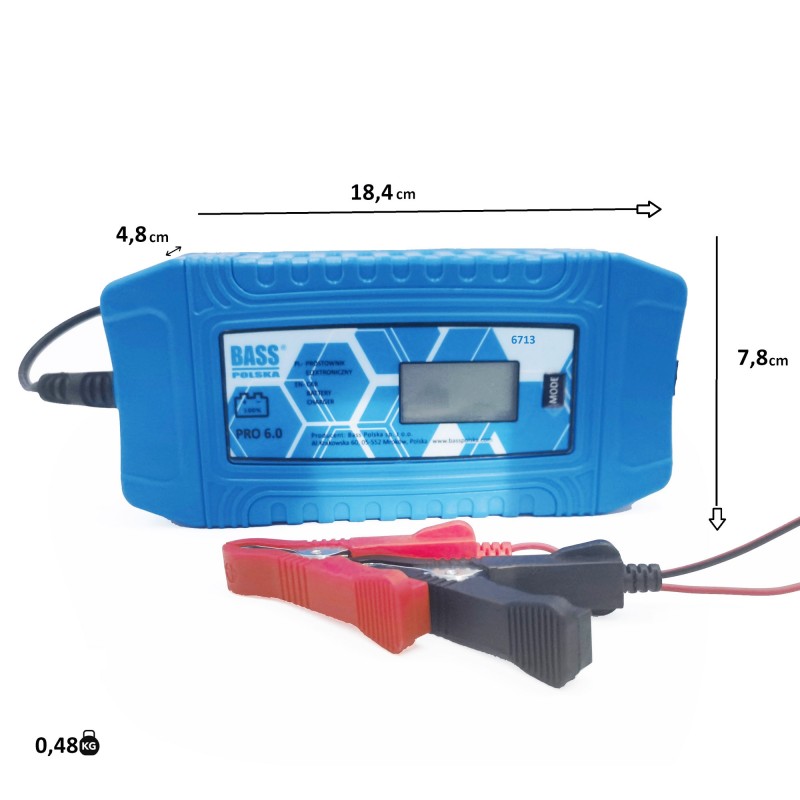 Elektroniczny prostownik 6/12 V 1–6 A do 220 Ah – Bass Polska 6714