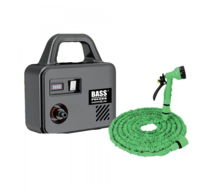 Pompa akumulatorowa 21 V 3 Ah z wężem ogrodowym 10 m – Bass Polska 8116