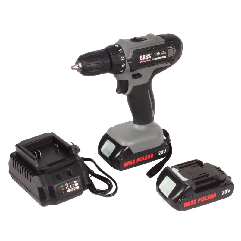 Wkrętarka akumulatorowa 20 V Li-Ion 24 Nm z 2 akumulatorami – Bass Polska 5314