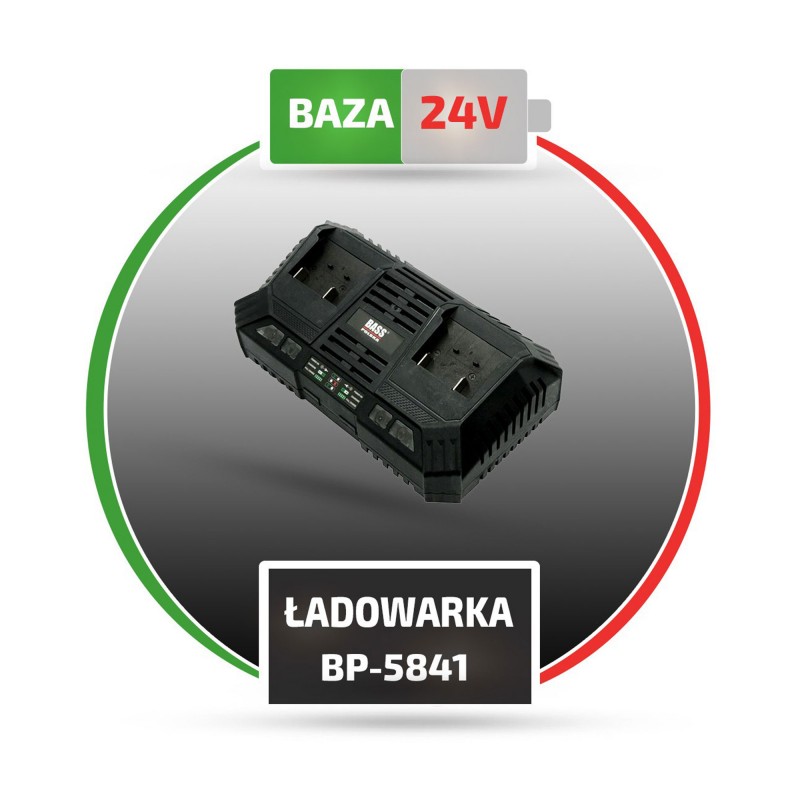 Ładowarka do akumulatorów do narzędzi 24 V, Li-Ion, 2 x 24 V